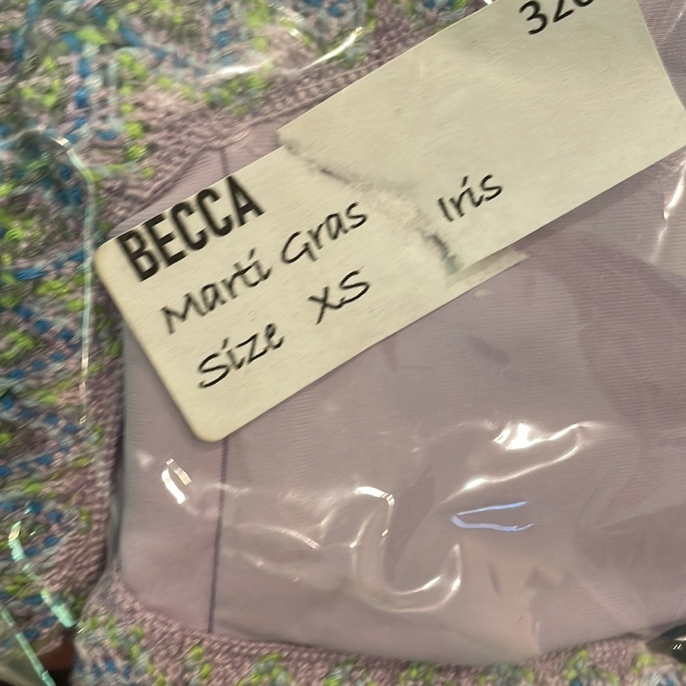 BECCA Bikini Bottom NWOT Mardi Gras Frilled Edge Hipster in Iris Size XS - Picture 6 of 7